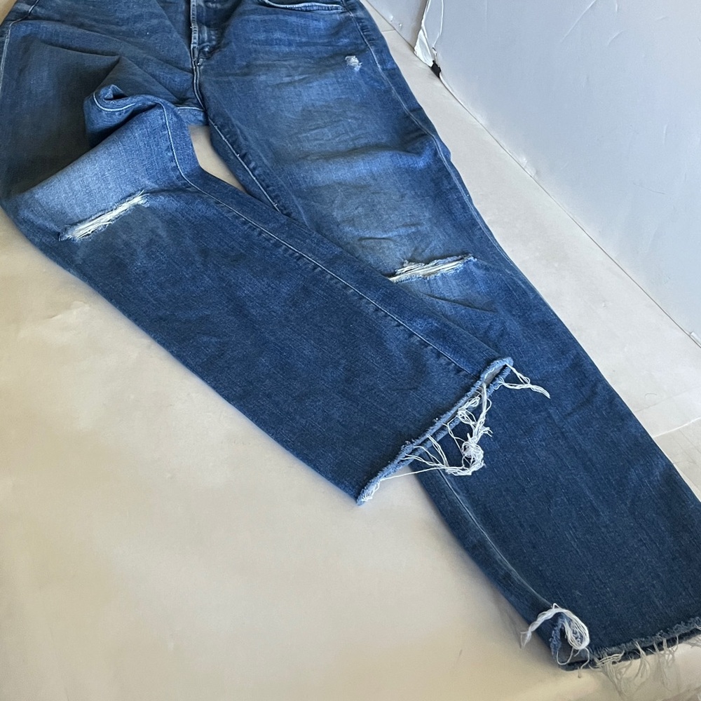 Mother The Hustler Ankle Fray Blue Jeans Size 32 - Picture 7 of 10